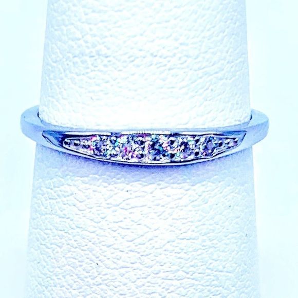 NEW! PAVE CZ S925 STERLING SILVER RHODIUM PLTD STACKING RING-SIZE 7! - Picture 13 of 14